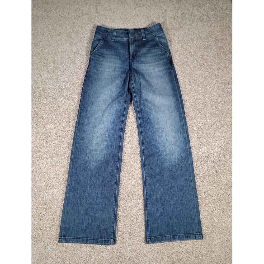 Pilcro High-Rise Wide Leg Jeans in Medium Blue Wash